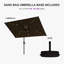 Parasol de table rectangulaire 5 'x 8'-507739093