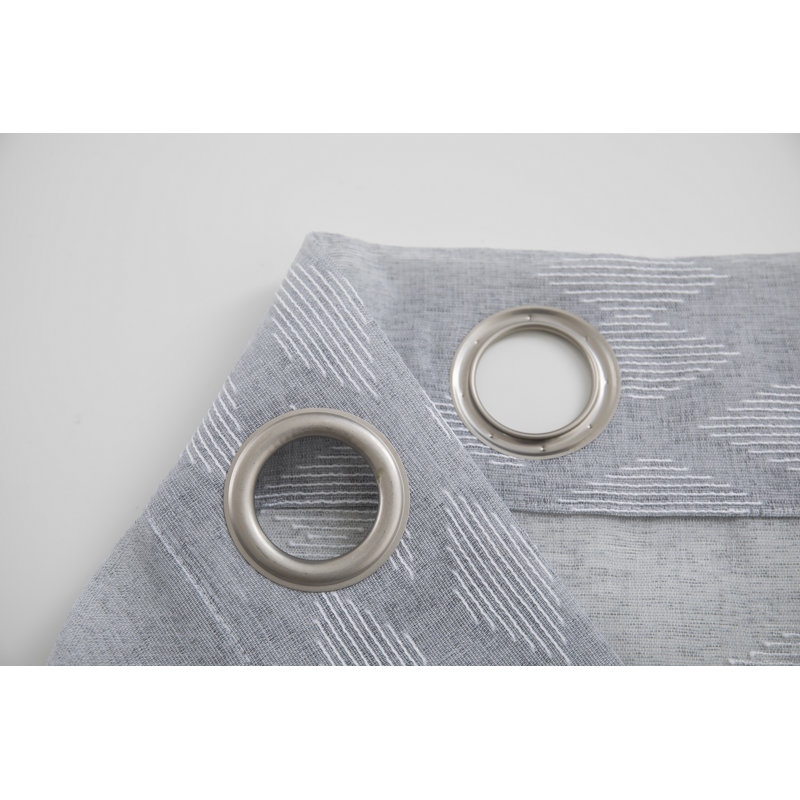 Mkenzi Polyester Semi-Sheer Gromments Curtain Pair, 40" W x 63" L