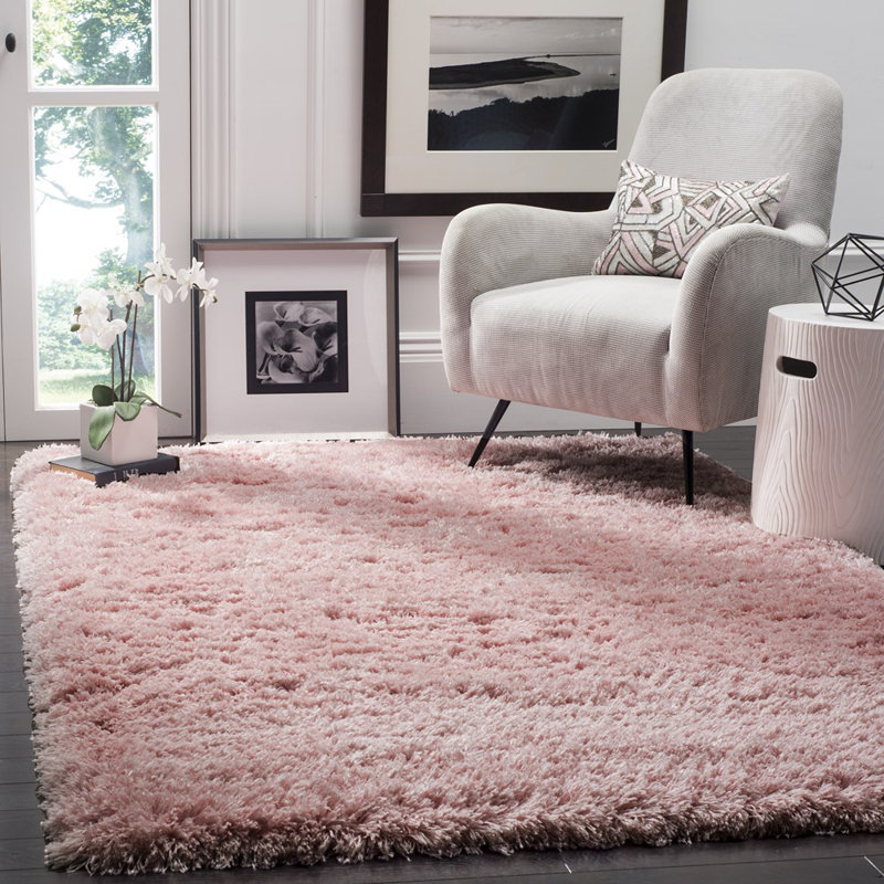 Tapis rose clair Hermina, Rectangle 5 pi 1 po x 7 pi 6 po