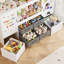 Rangement pour jouets de 61 po, bibliothèques pour enfants avec rangement pour animaux en peluche, 2 tiroirs mobiles, 4 bacs de rangement et 2 planches à dessin magnétiques, bibliothèque Montessori pour chambre d'enfant, salle de jeux, chambre à coucher, blanc-122513664