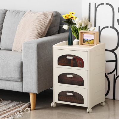 Table de chevet 3 tablettes blanche