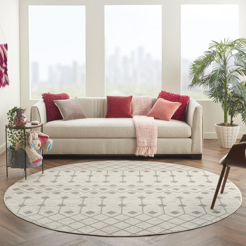 Brahn Argyle Indoor Rug, Round 8'