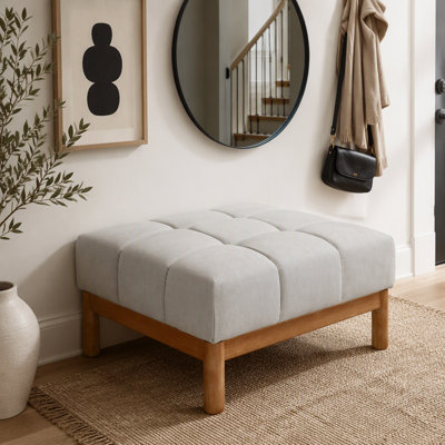 Biscuit-Style Tufted Ottoman with Plush Padding