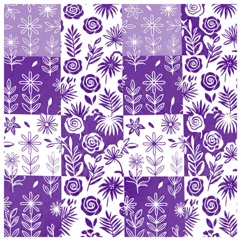 Coussins décoratifs mauves à motif floral, 18 x 18 pouces