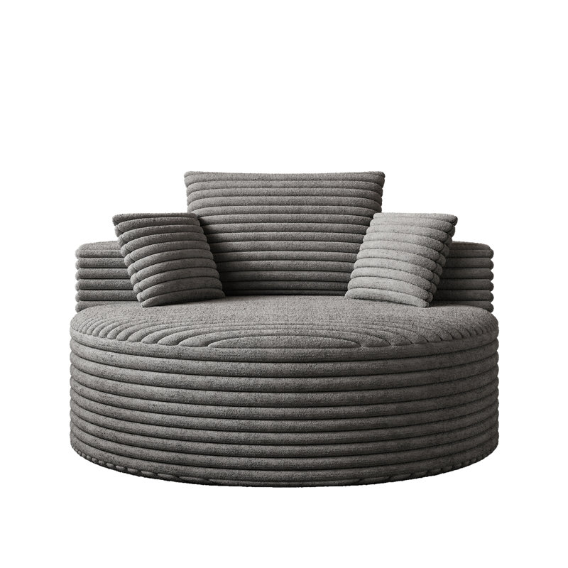 Canapé-lit simple en velours côtelé de 50 po de hauteur, sans assemblage requis, fauteuil moelleux moderne (pas une chaise pivotante)