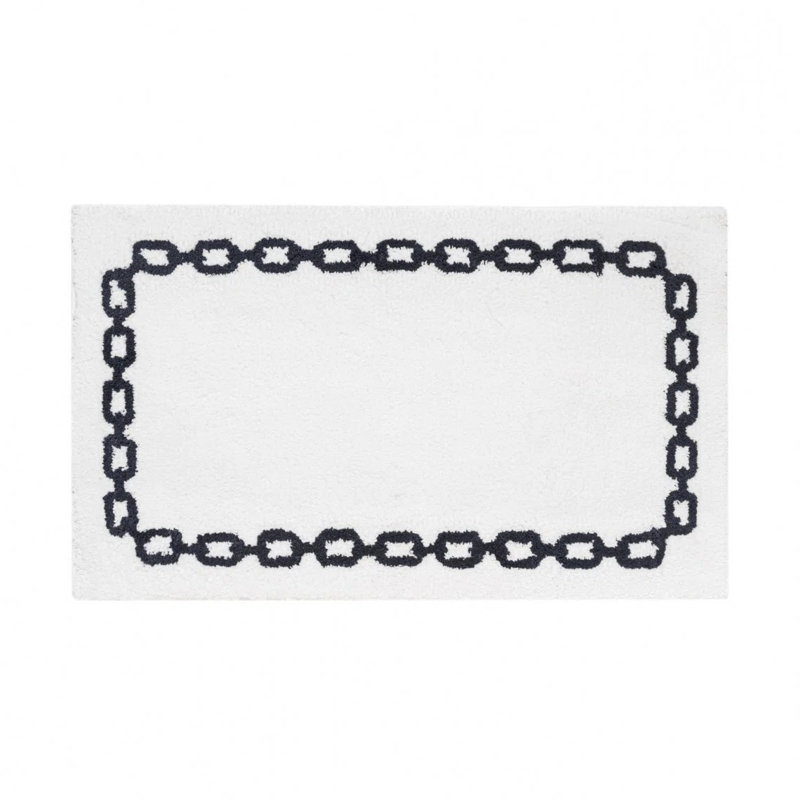 Arcadia Bath Rug, 28" W x 47" L, White/Oxford