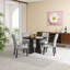 Ensemble de salle à manger 5 pièces - plateau d'aspect marbre, pieds en bois d'hévéa massif, 4 chaises rembourrées en lin, assemblage en 30 minutes, charme bicolore beige et noir-1946034689-1946034691