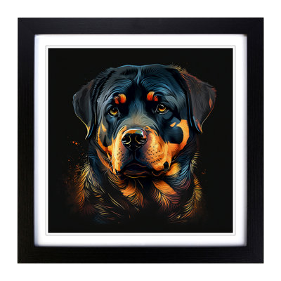 Rottweiler - Single Picture Frame Print on Wood
