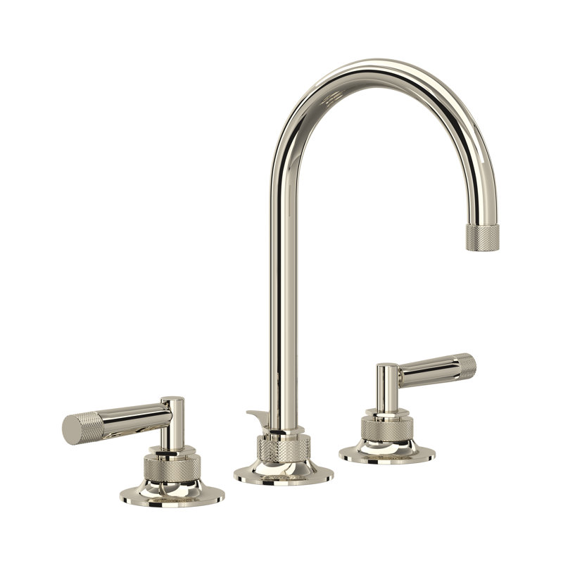 Polished Brass Widespread Bathroom Faucet with Drain Assembly