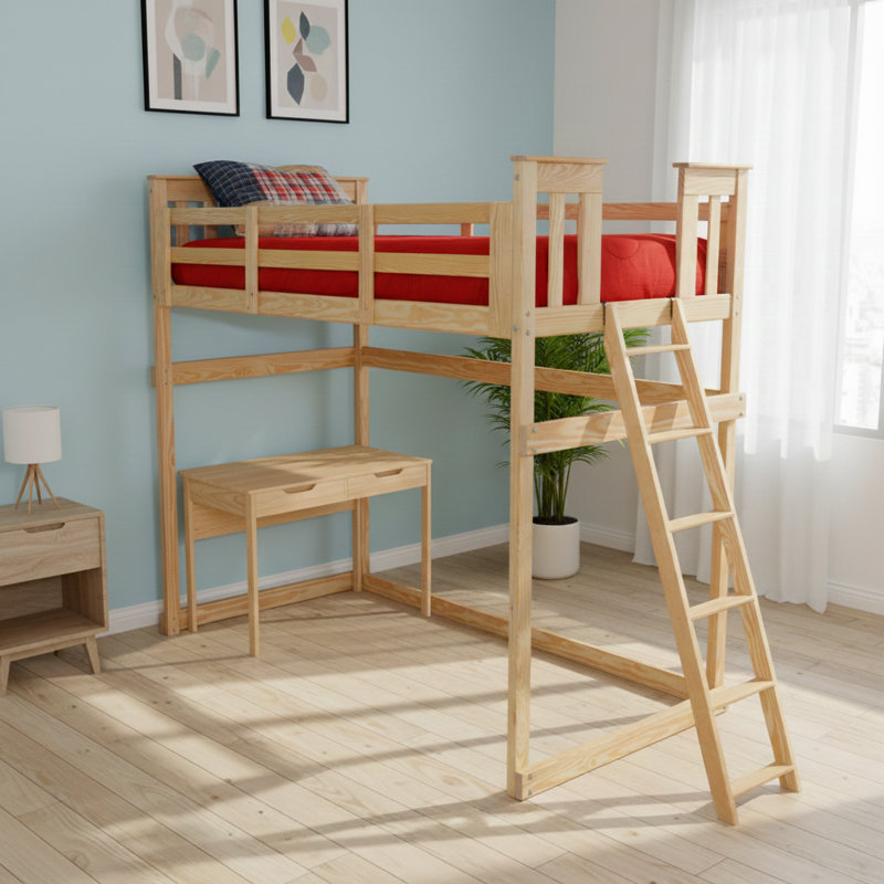 Lit mezzanine simple Versaloft Mission Amish Crafted, Lit simple, Peinture vert foncé