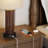 23.5’’ Clear Glass Rattan Bedside Table Lamp Set