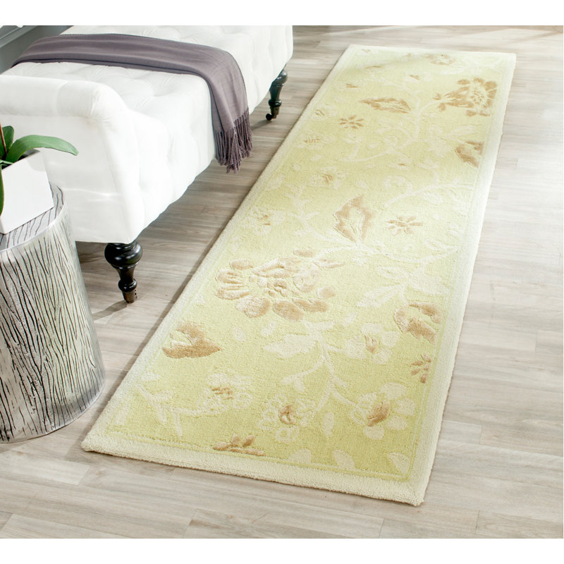 Asdur Hand Tufted Wool Floral Rug, Runner 2'3" x 8'