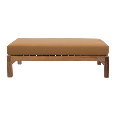 Repose-pieds d'extérieur en teck avec coussin Sunbrella Portingale