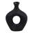 Modern Oval Ceramic Table Vase Cut-Out Design For Home Decor - Modern Sculptural Tall Flower Vase For Dining Or Office Centerpiece Display - Black-164120120-156574030