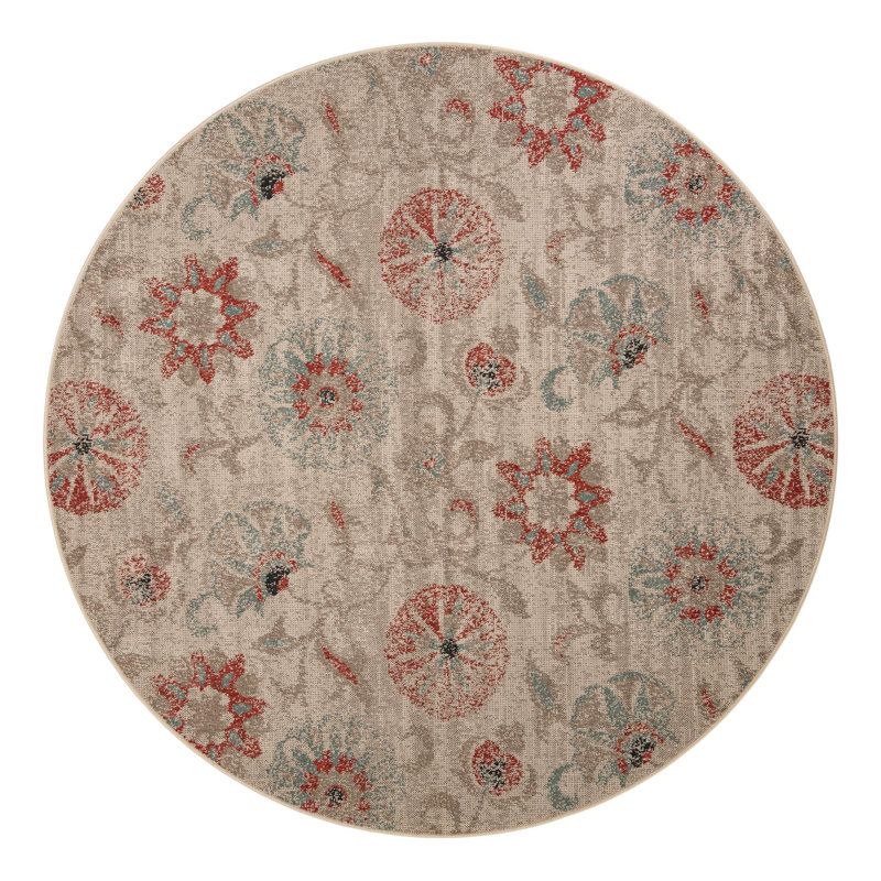 Tapis botanique intérieur / extérieur, Rond 7 pi 10 po