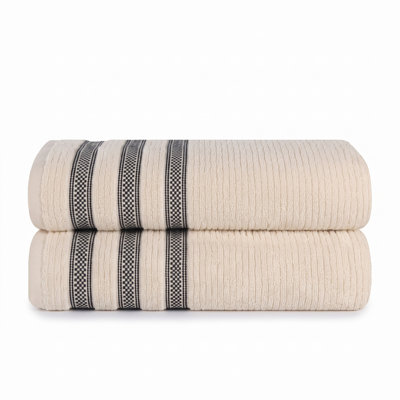 3-Piece Geometric Zero-Twist Cotton Towel Set
