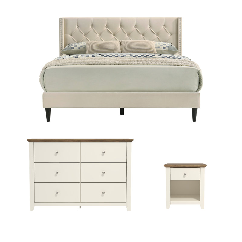 Tevrat 3 Piece Bedroom Set, King