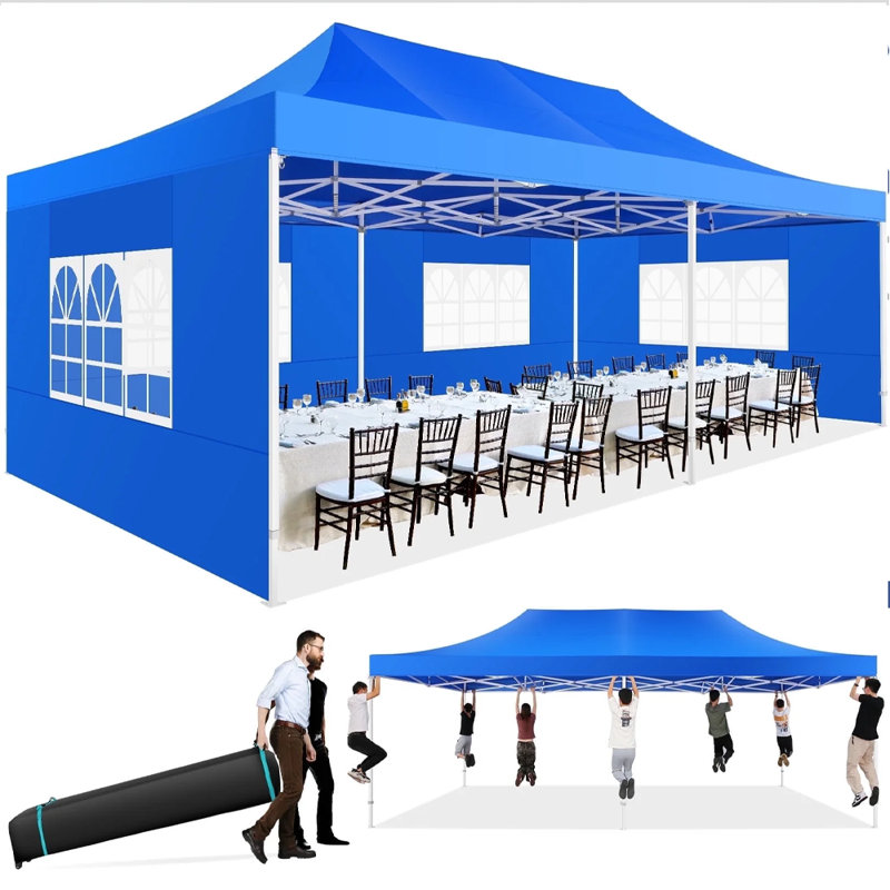 13x26 Pop Up Canopy with 6 Sidewall,Heavy Duty Canopy , Blue