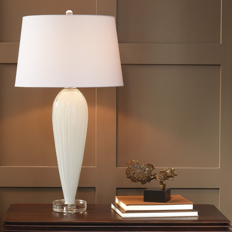 Teardrop Glass Lamp, White