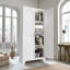 Armoire de rangement polyvalente en métal avec portes galbées et tablettes réglables, idéale pour plusieurs pièces de votre maison