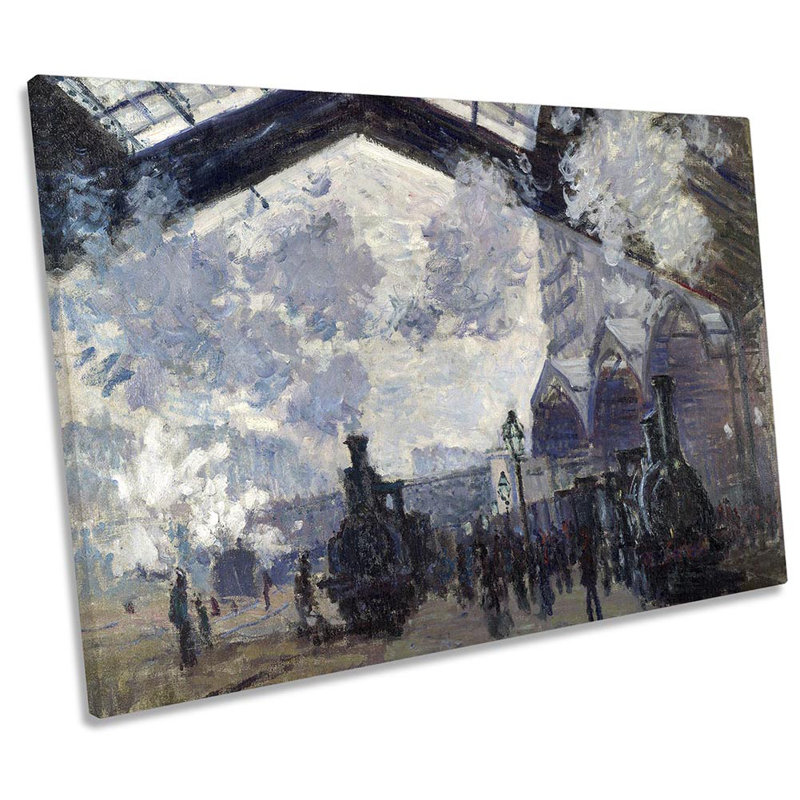 Claude Monet The Gare St Lazare by Claude Monet - Wrapped Canvas Print, 81.3cm H x 121.9cm W x 4cm D