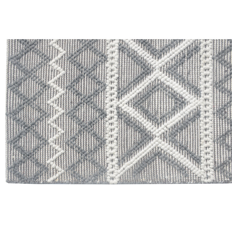 Tapis gris tissé à la main Whelington, Rectangle 5 pi x 7 pi