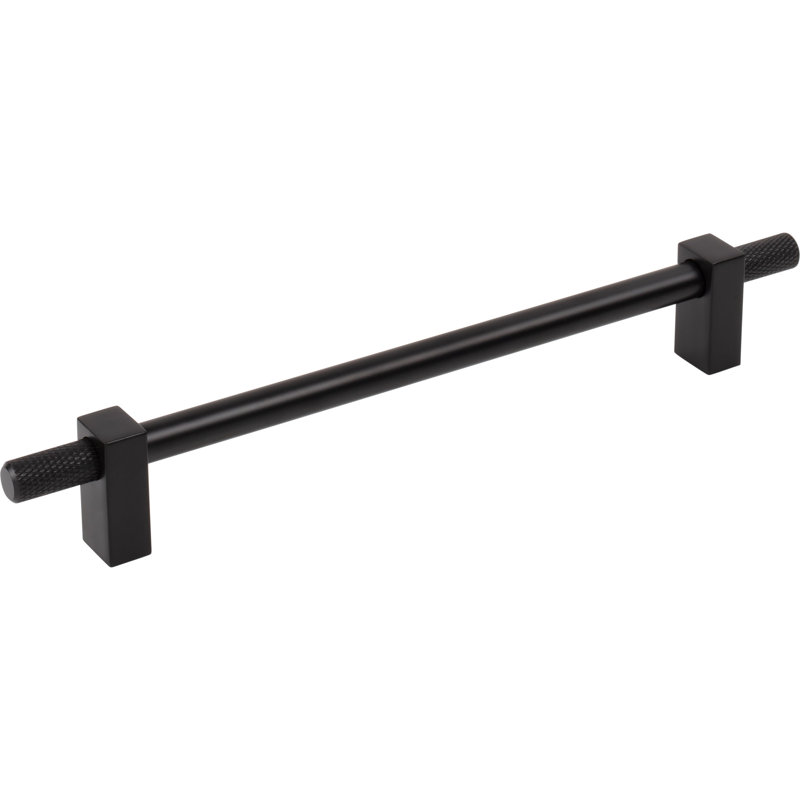 Larkin 4 Knurled Ends Bar Pull, Matte Black, 5 1/16"