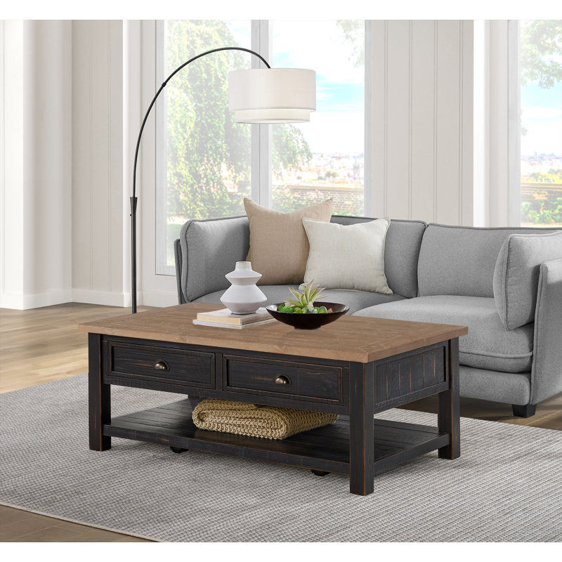 Ensemble de table basse et de table de bout en bois massif 3 pièces Holliman