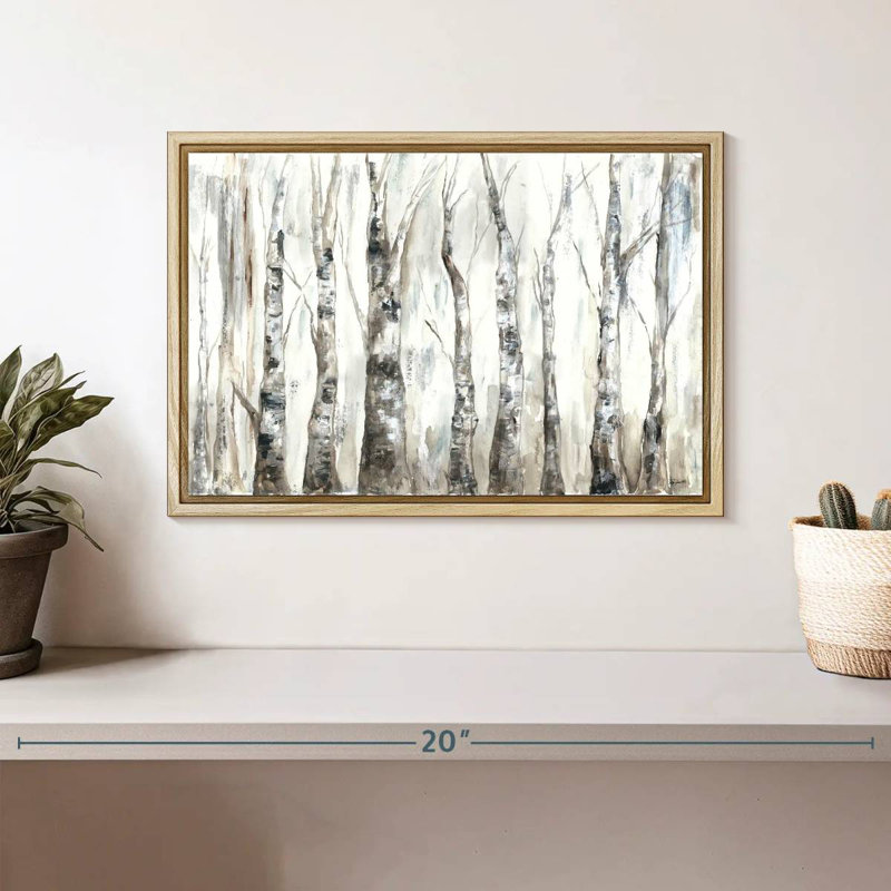 Winter Aspen Trunks - neutre, Cadre flottant en bois naturel, 13 po x 9 po