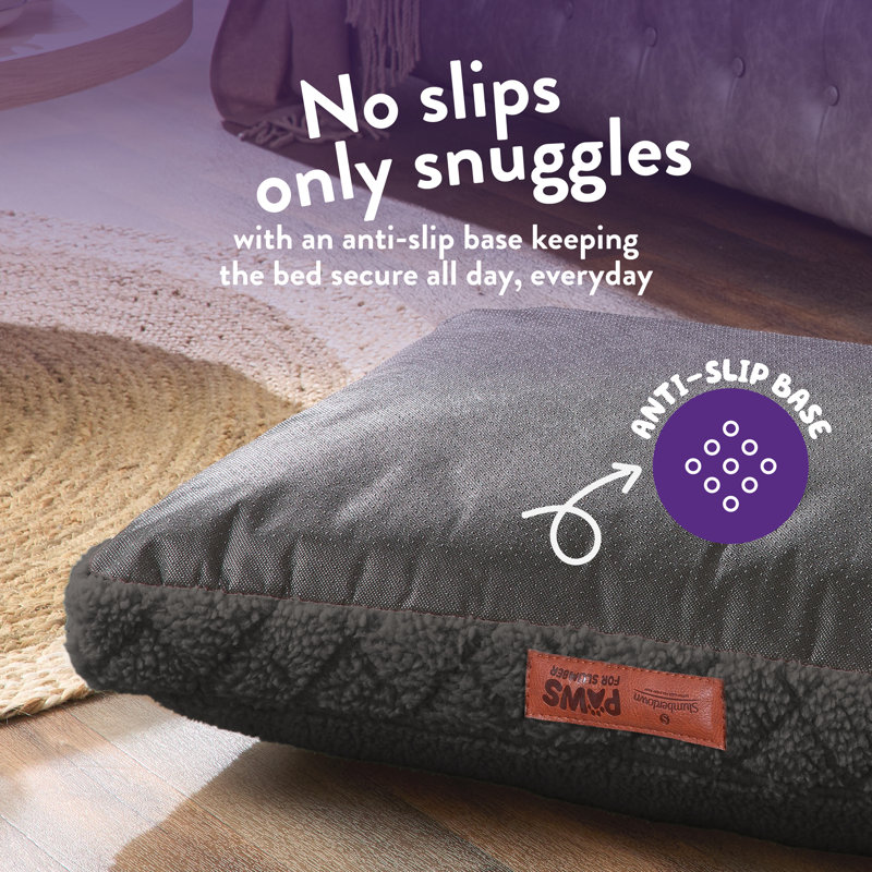 Slumberdown Paws for Slumber Sherpa Pet Bed Cover, Black, 5 H x 80 W x 60 D cm