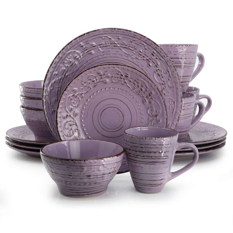  Service de table 16 pièces Radiance Ocean Bloom, Mauve
