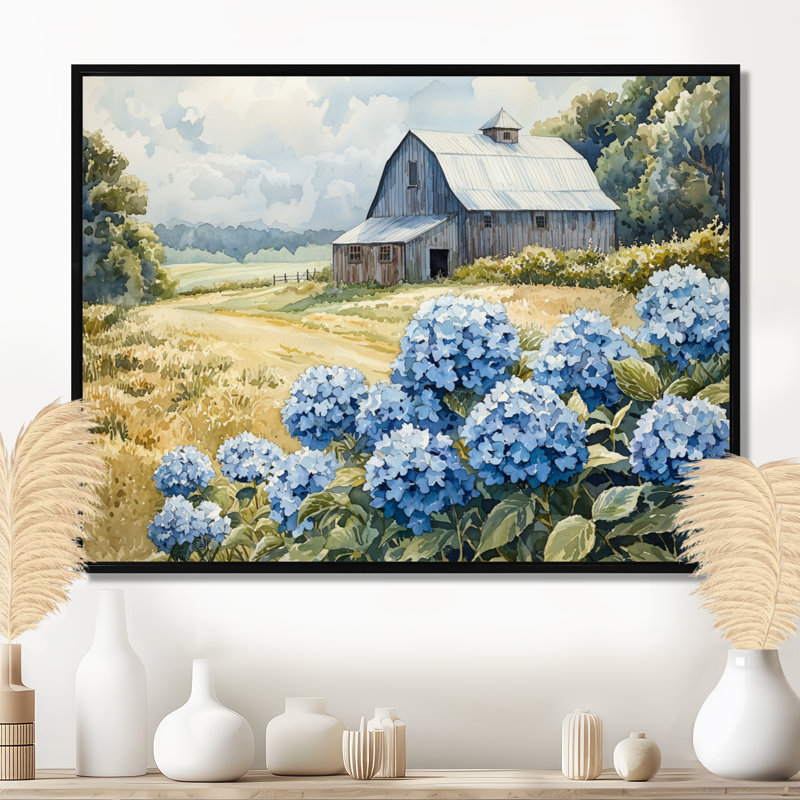Duella - Floral Wall Art, Noir, noir, noir, noir, H 12 po x l 20 po, Impression encadrée flottante