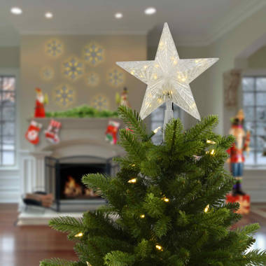 12 Silver Tree Topper Star Low Voltage Warm White Led Lights