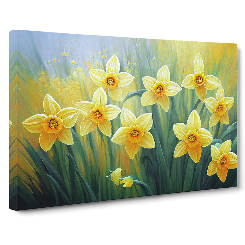 Eye Opening Daffodil Flowers - Wrapped Canvas, 35cm H x 50cm W x 3cm D