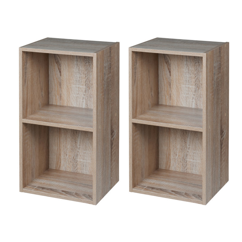 Kaiya 53cm H x 30cm W Standard Bookcase, Antique Oak, Set of 2