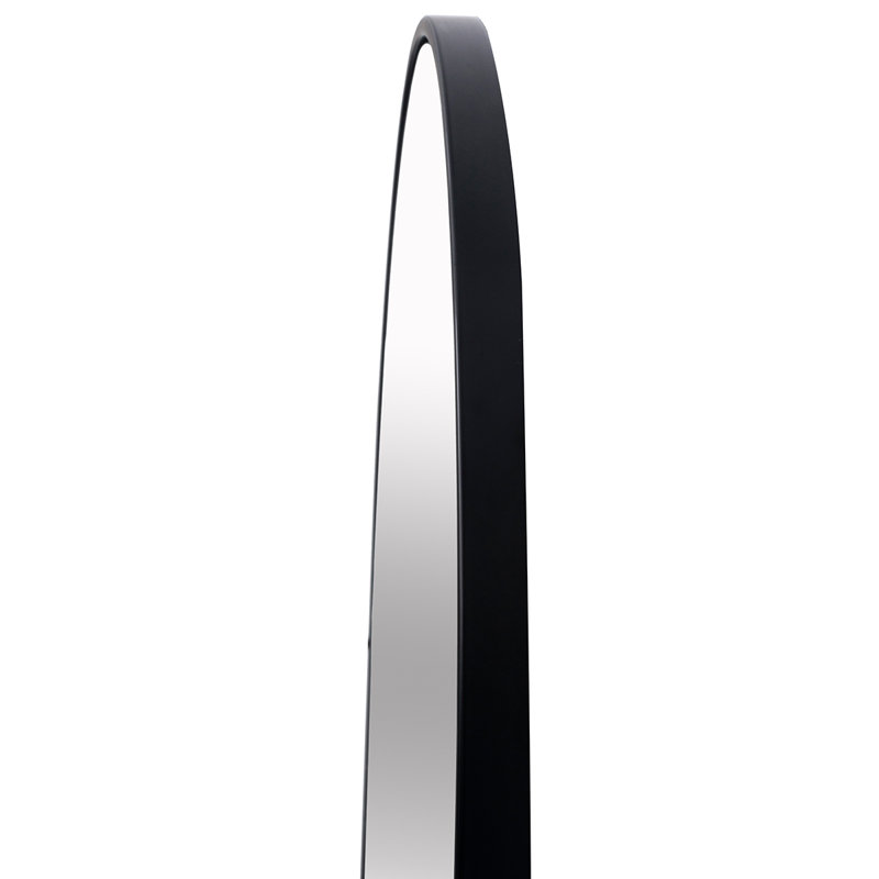 Salma Metal Flat Mirror, 170cm H x 61cm W, Matte Black