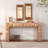 59.06" Rustic Geometric Relief Console Table