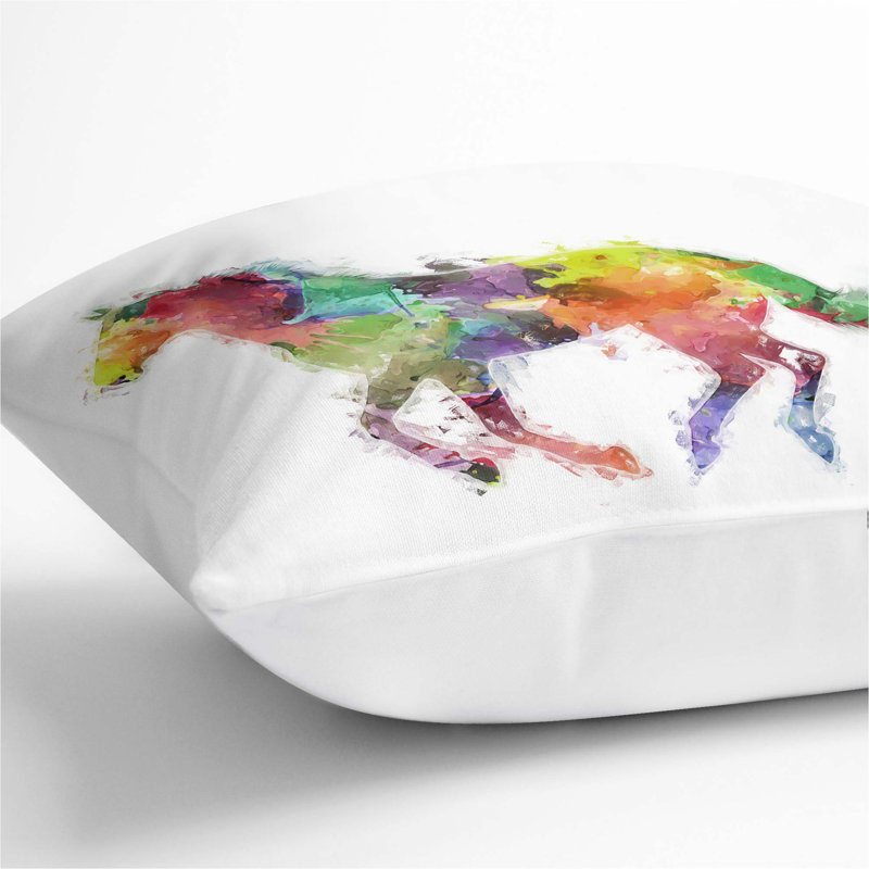Square Throw Cushion, 40cm H x 40cm W x 15cm D, White