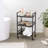 3-Tier Metal Rolling Cart, Black