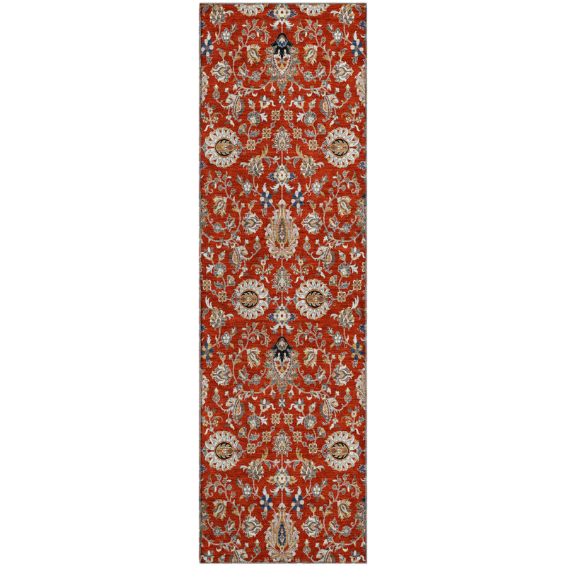 Tapis de qualité supérieure lavable à la machine Mayfield AMF2192 global, Rouge, 2'3" x 7'6" Runner
