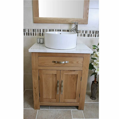 Delreal 750mm Single Bathroom Vanity with Vessel Ceramic Basin