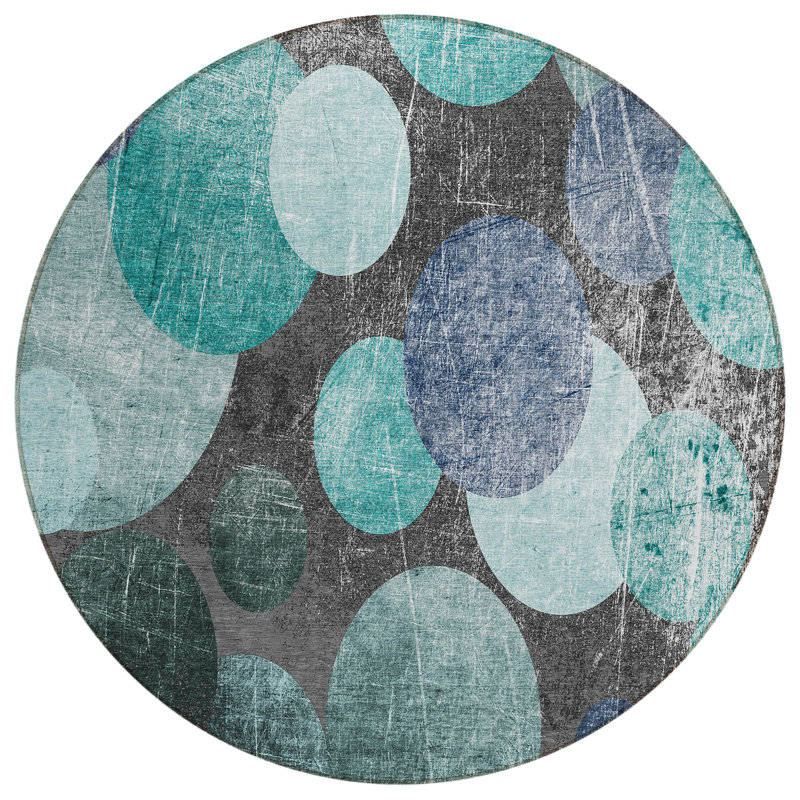 Tapis extérieur rond rond antidérapant 8 pi