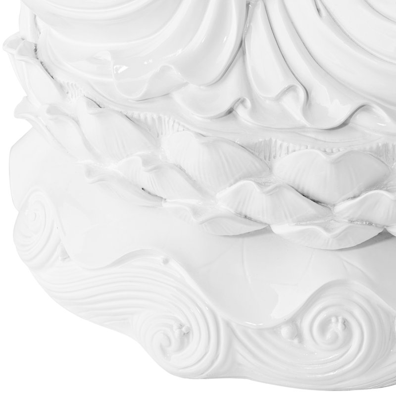 Bodhi 16" Serene Buddha Statue on Lotus Throne, White