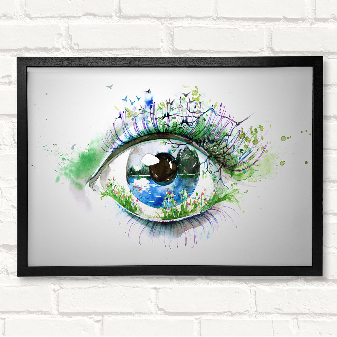 Aquarell Natur Auge Gerahmter Druck