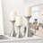 Set of 3 Aluminum Handmade Decorative Pillar Candle Holders (Pewter)-1841546347
