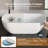 KAKUSIGA 63 inch Freestanding Tub Solid Surface Stone Resin Soaking Bathtub