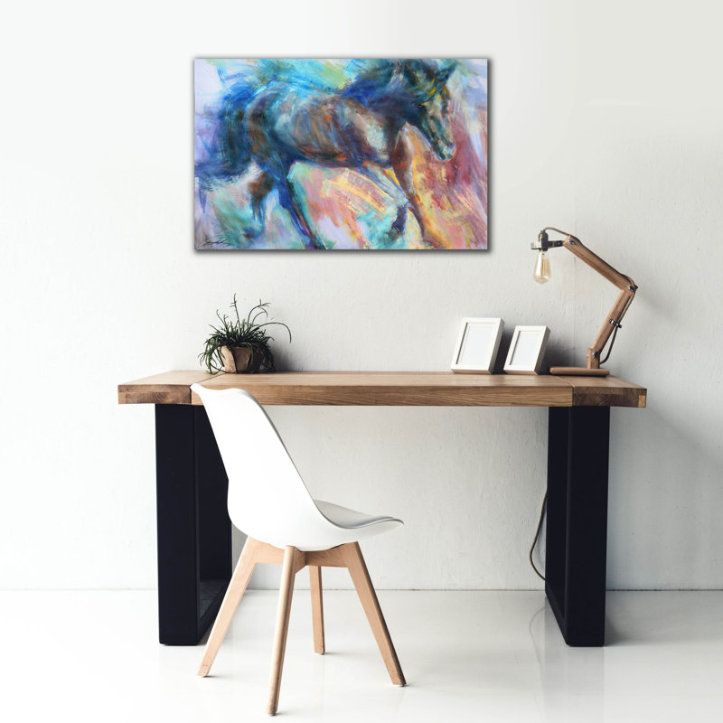 Erlen " Equine Fiesta " Print, 26" H x 40" W x 1.5" D