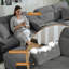 Canapé modulaire moderne 117 pouces en velours côtelé pour salon avec repose-pieds avec rangement intégré et port de type C-118704679