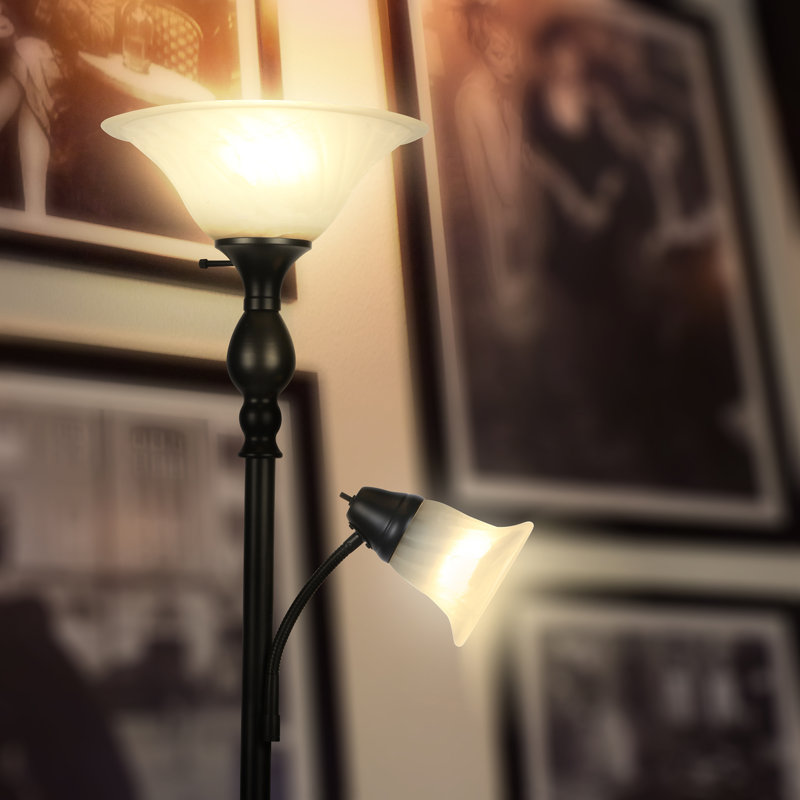 71'' Black Torchiere Floor Lamp