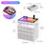 50cm W Bedside Table with 3D Mirror Abyss and Sensor RGB Lighting, 2-Drawer Bedside Table with Hidden Storage And Lockable-1535923170